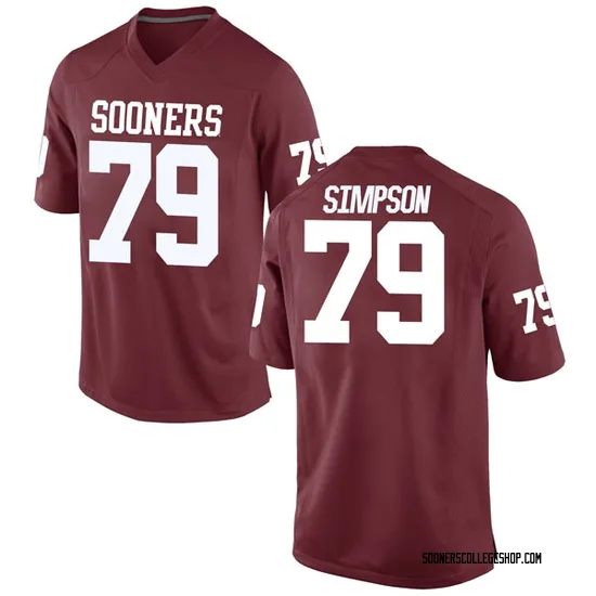 Men's Darrell Simpson Nike Oklahoma Sooners Men's Game Crimson Football ...